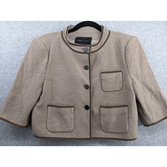 BCBG MAXAZRIA Wool Blend Dickenson Cropped Lady Jacket Blazer Sz S NWT READ - Picture 1 of 13